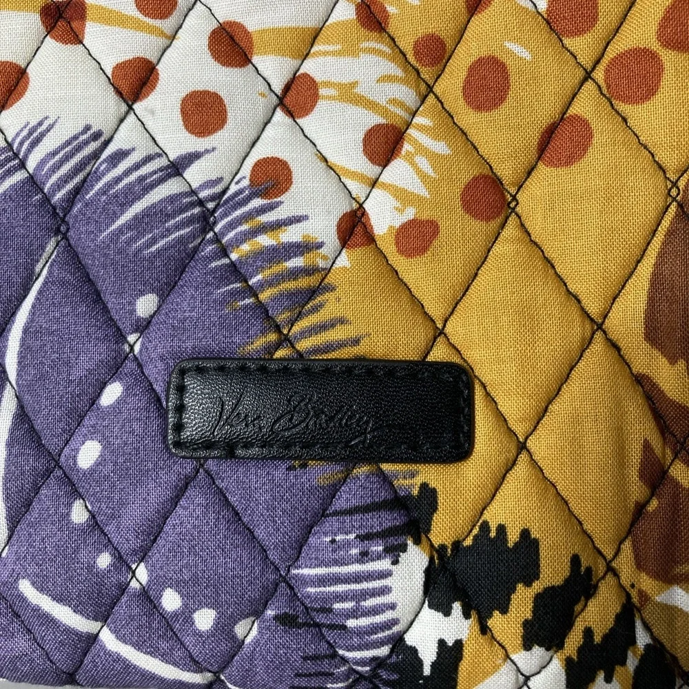 Vera Bradley Medium Zip Cosmetic Bag Painted Feathers Travel Cotton NWT MSRP $28